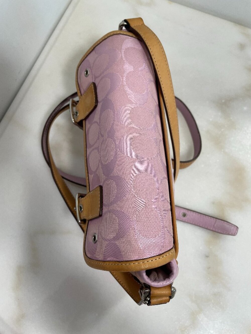 Coach Signature Mini Field Bag/Cross Body # 6844 Lt. Pink Vintage Y2K - Picture 4 of 16